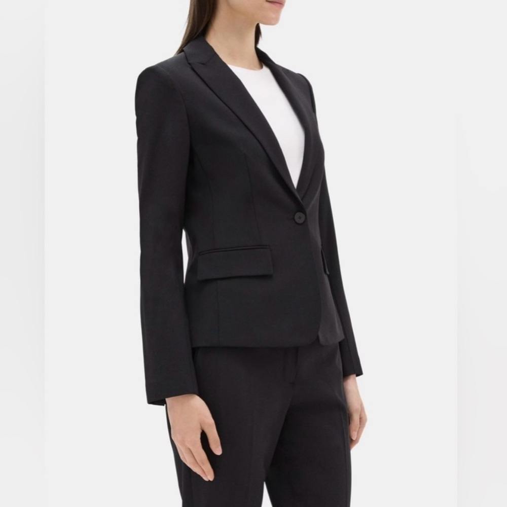 Theory Classic Black Women's Blazer Jacket Gabe B Slim Fit Sevona Work Office